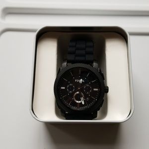 Fossil Chronograph Black Silicon Watch